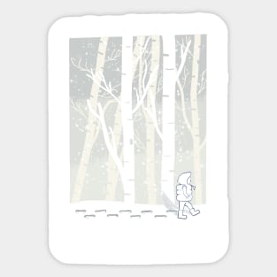 Winter forest walk Sticker